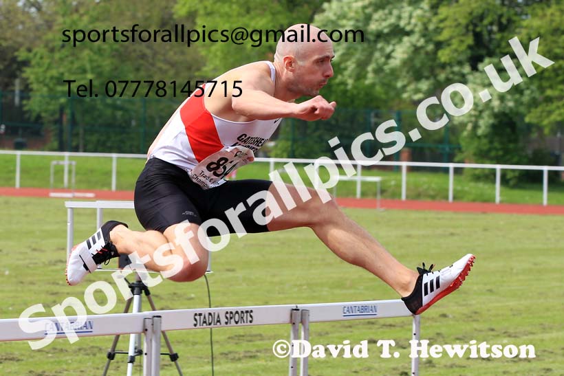 Senior Mens 400 metres Hurdles, 2023 North Eastern Track and Field Champs., Middlesbrough Sports Village, Middlesbrough. Photo: David T. Hewitson/Sports for All Pics